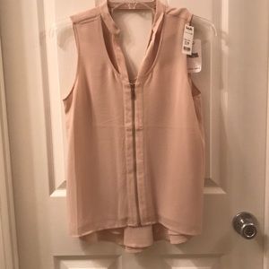 Tan silk top